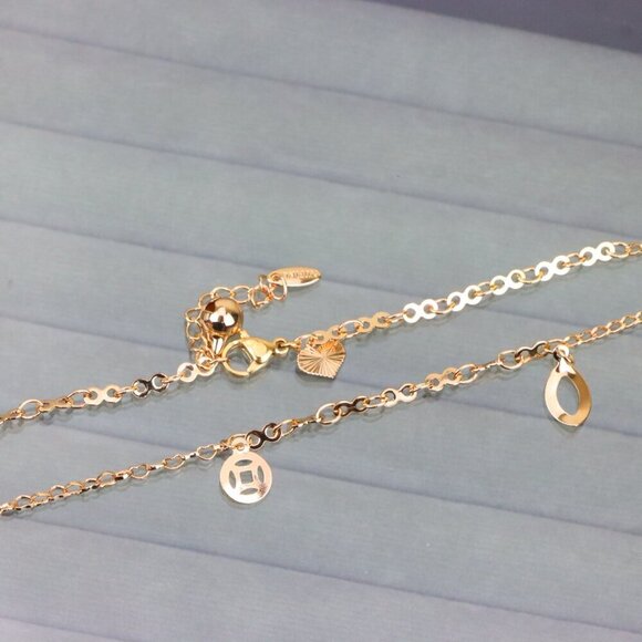 "Trendy Rose Gold Anklet with Charms, XPAL1043 - Picture 8 of 12